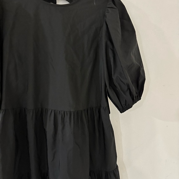 Zara Tiered poplin dress black - Picture 4 of 9